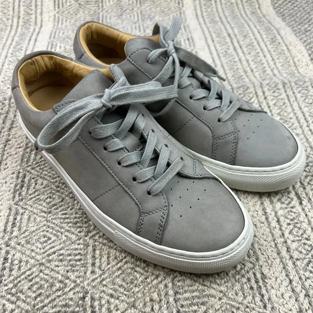 GREATS Royale Court Sneakers Gray Nubuck Leather Minimalist Low Top Casual Shoes